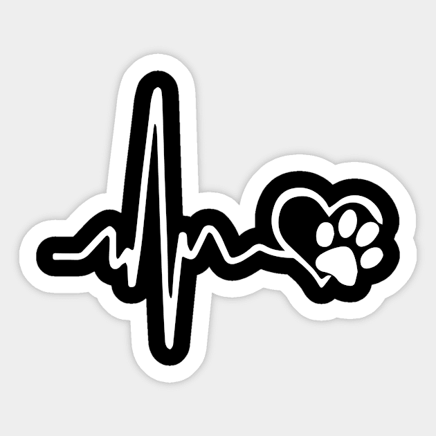 Heartbeat Paw Print Sticker by BamBam